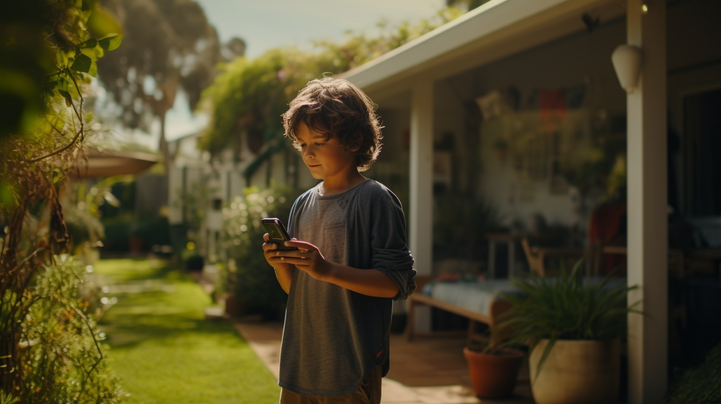 Child capturing memories with phone