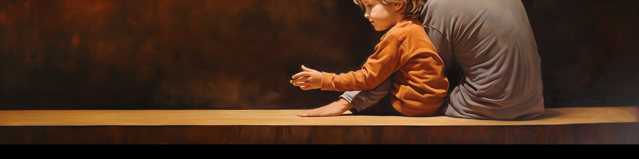 Realistic Image of 6-Year-Old Child with Mother Reaching Out
