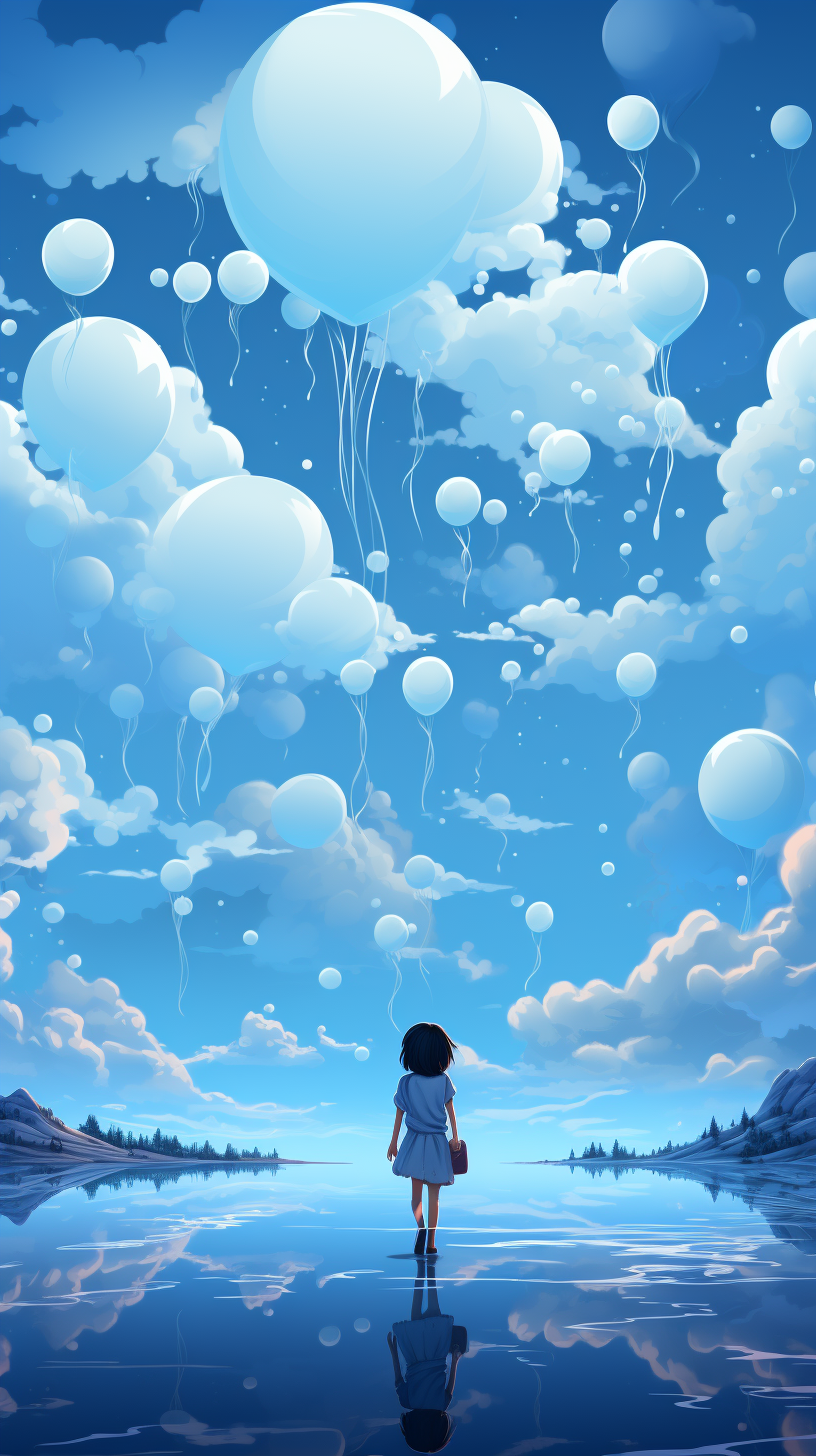 Childlike background image with light blue tones