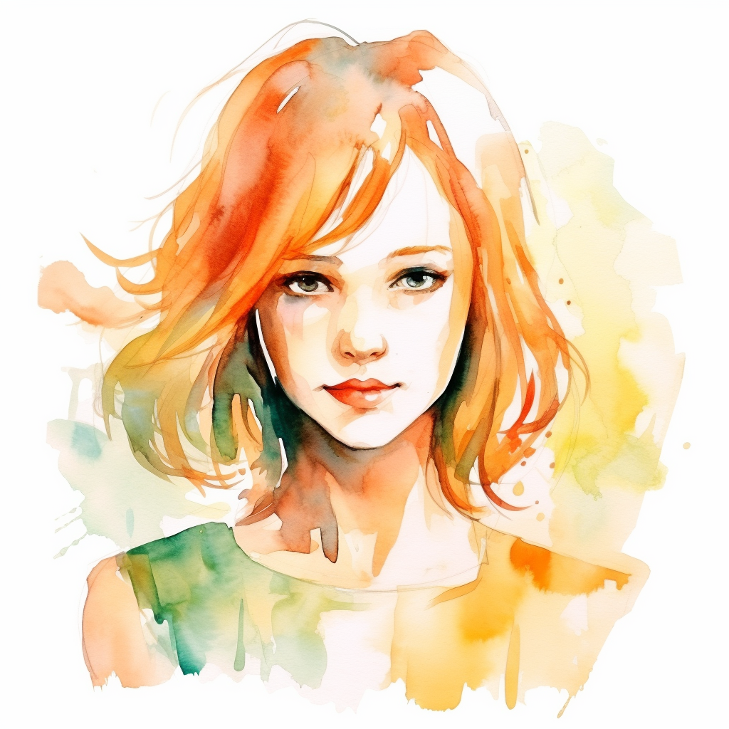 Childlike Woman Watercolor Art