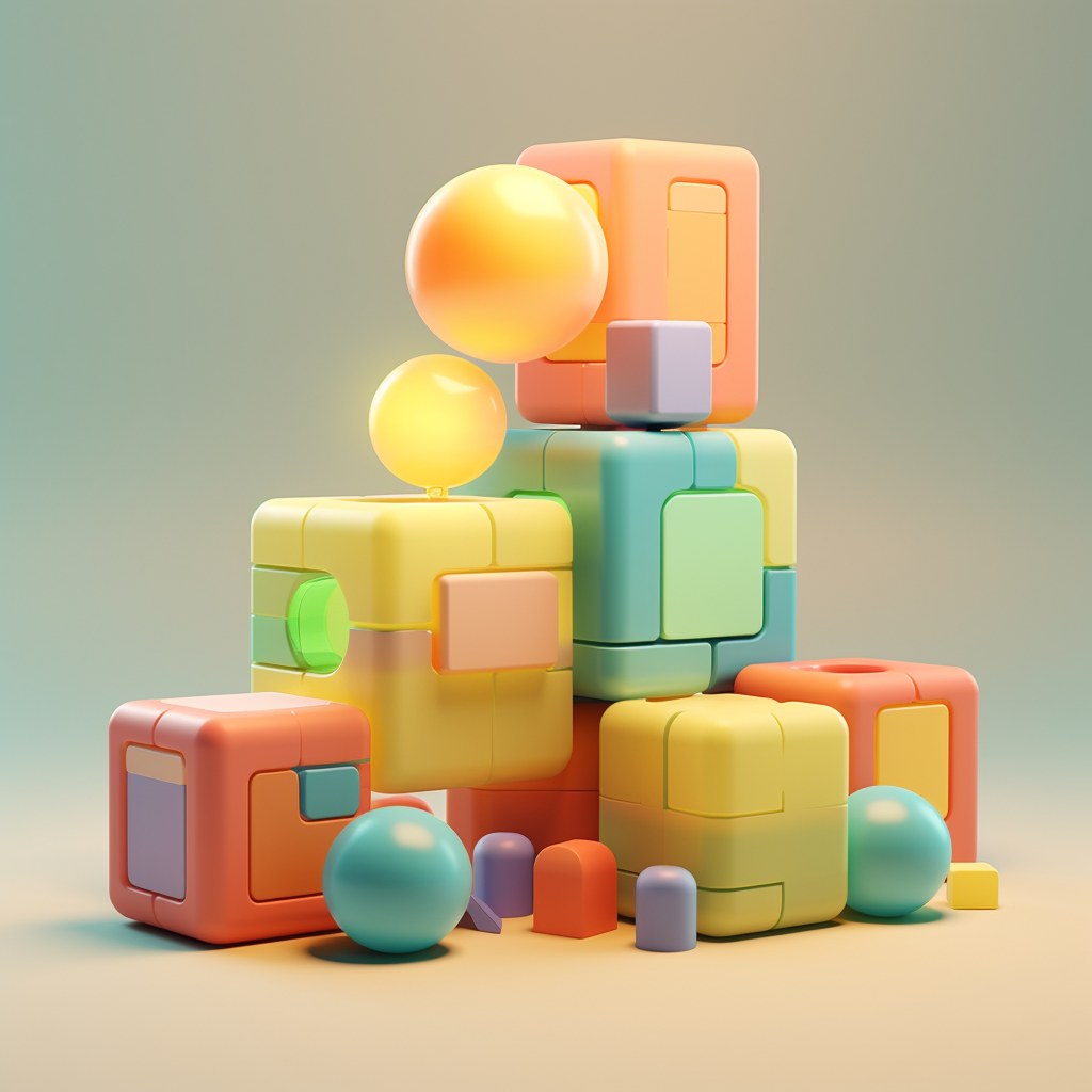 Colorful Children Blocks Toys in LED Lights