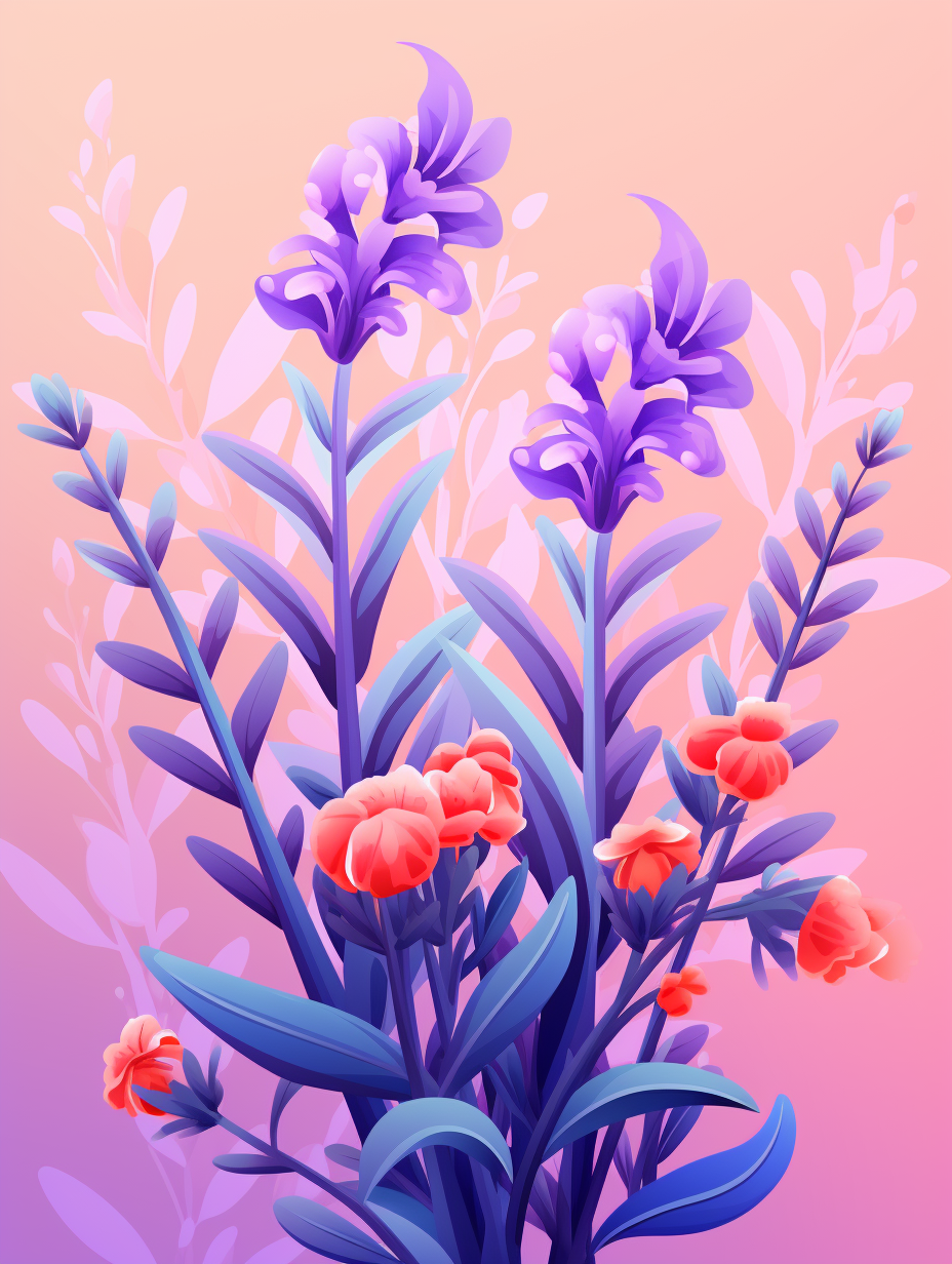 Illustration of a Lavender Plant