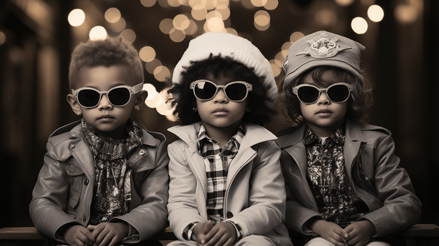 Children playing dress up with Christmas outfits