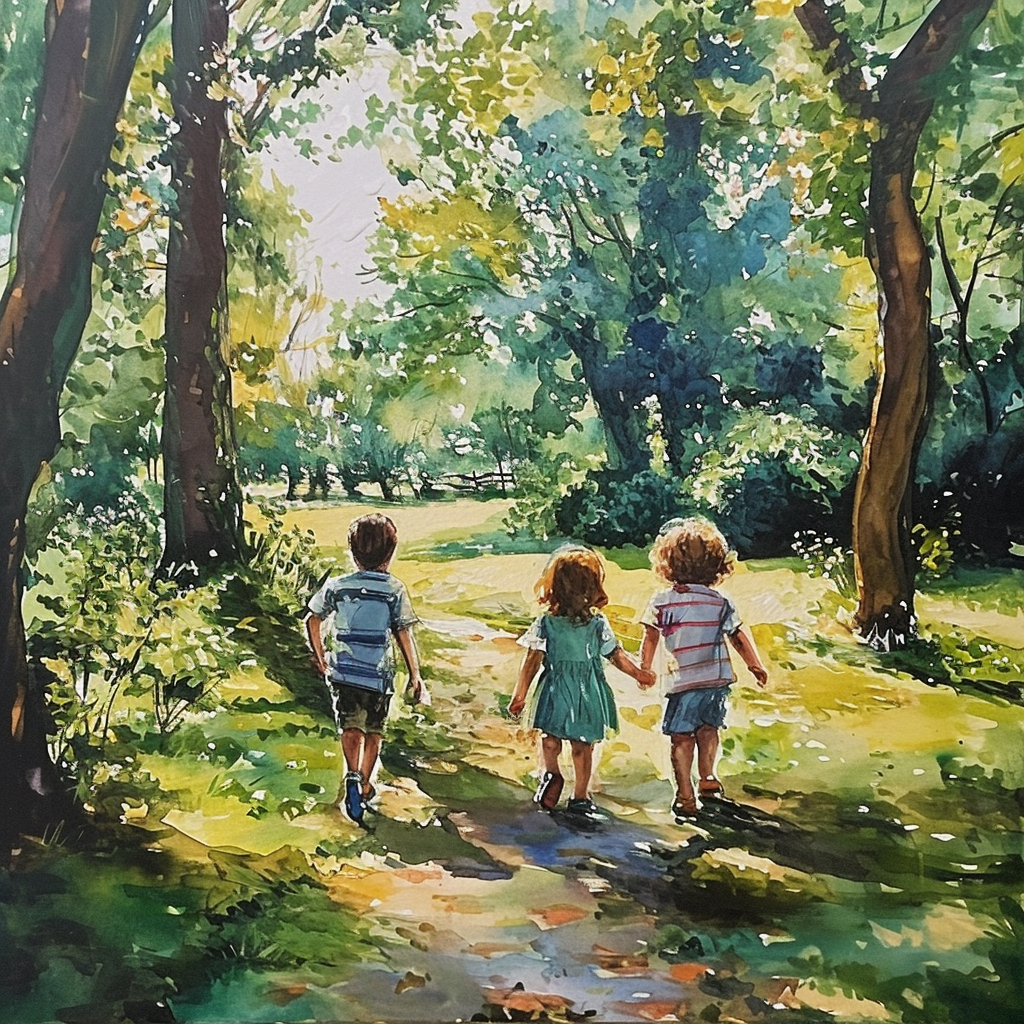 children playing in park