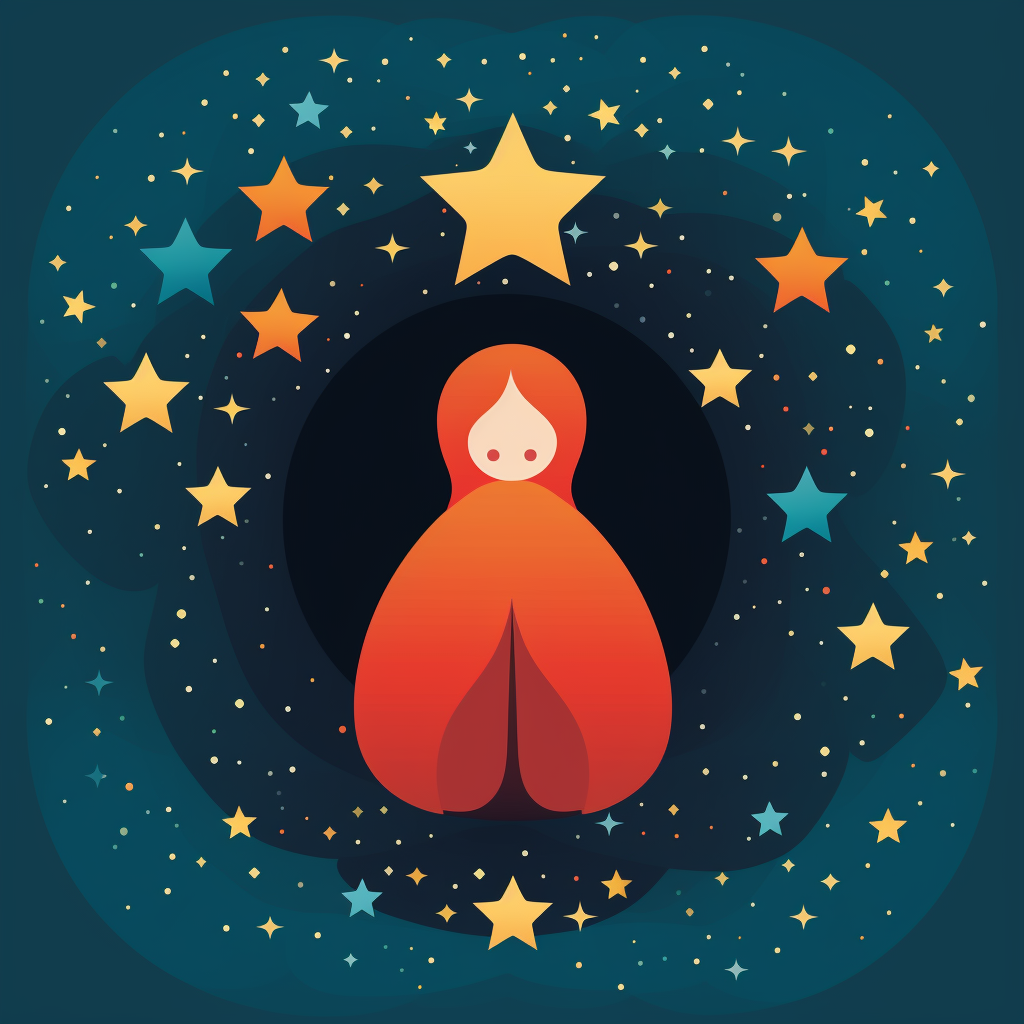 Flat vector illustration of children shaped like stars