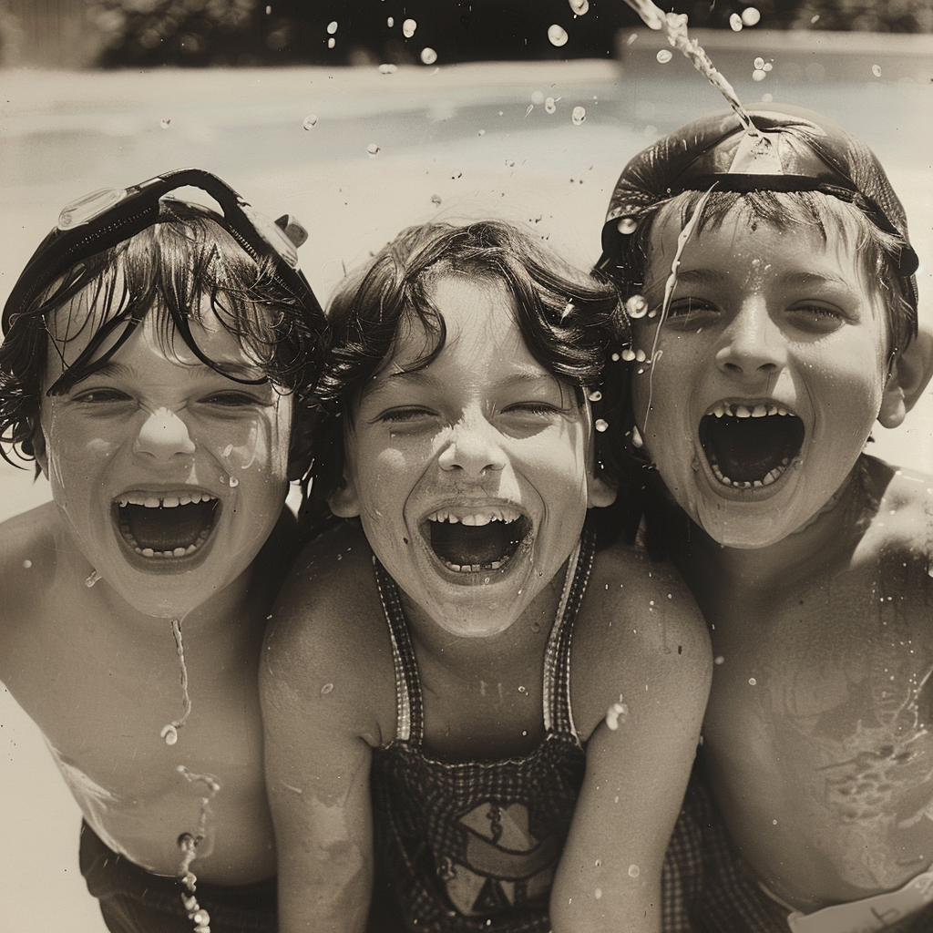 Kids in Tuba Masks Smiling