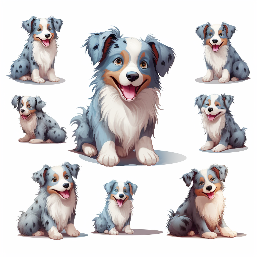 Blue Merle Australian Shepherd Sitting