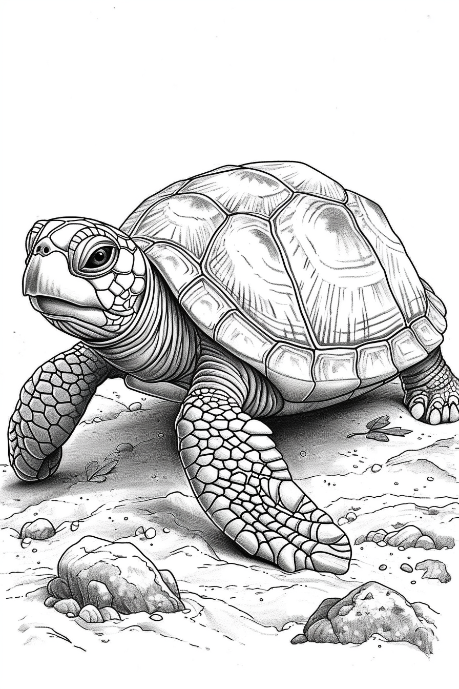 Turtle Coloring Page for Children