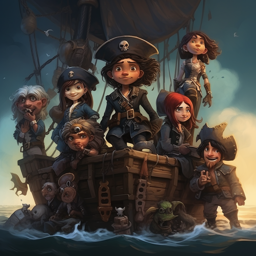 Colorful and Friendly Pirate Illustrations