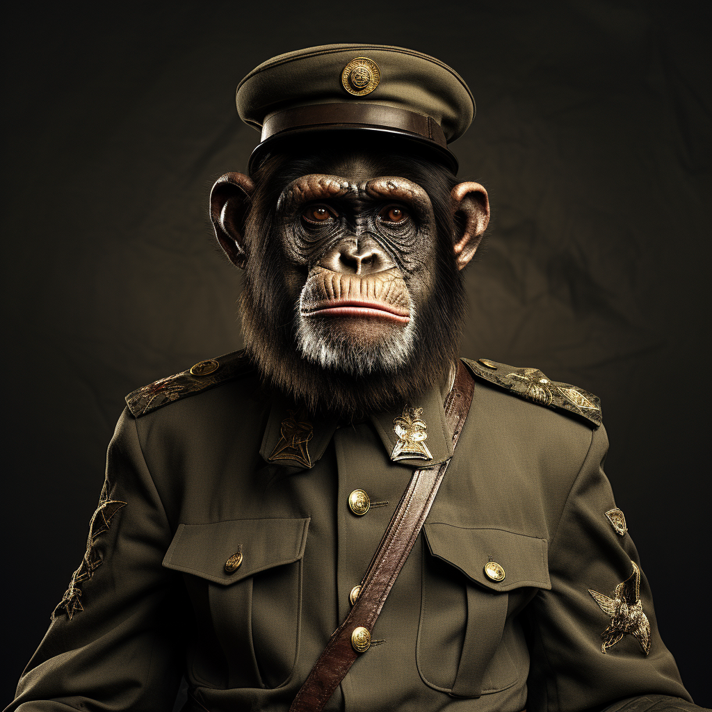 Chimp in WW1 Soldier Costume