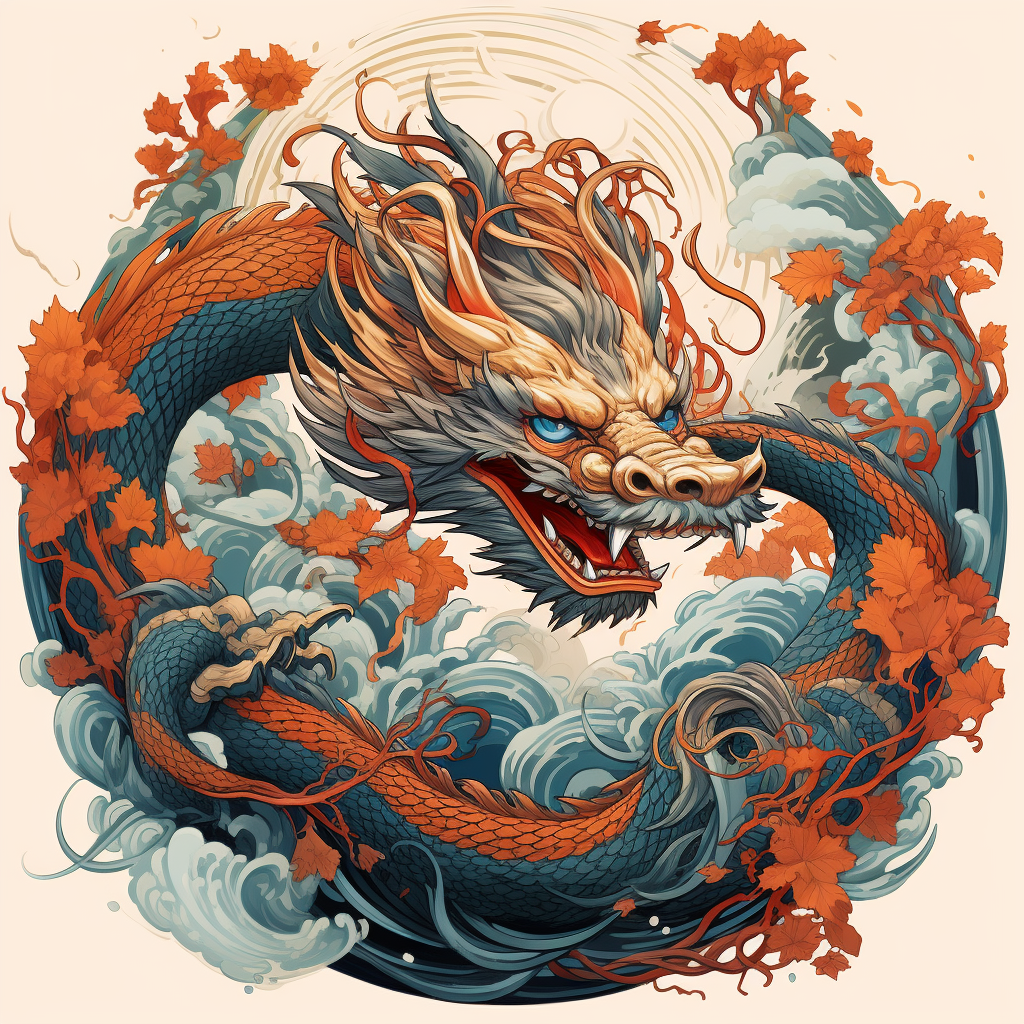 Beautiful China Dragon Illustration