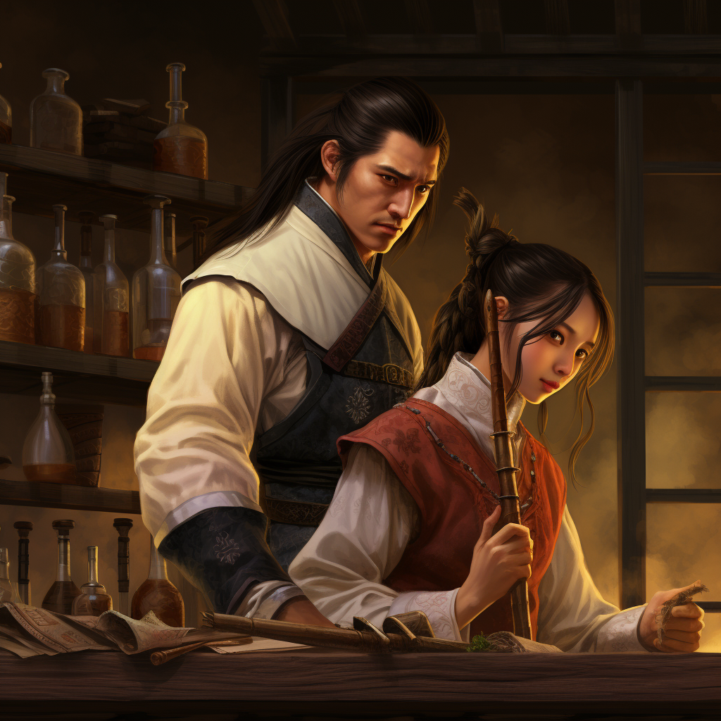 Chinese assassin scientist in medieval castle