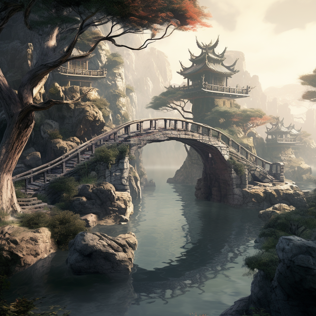 Stunning Chinese Bridge over River