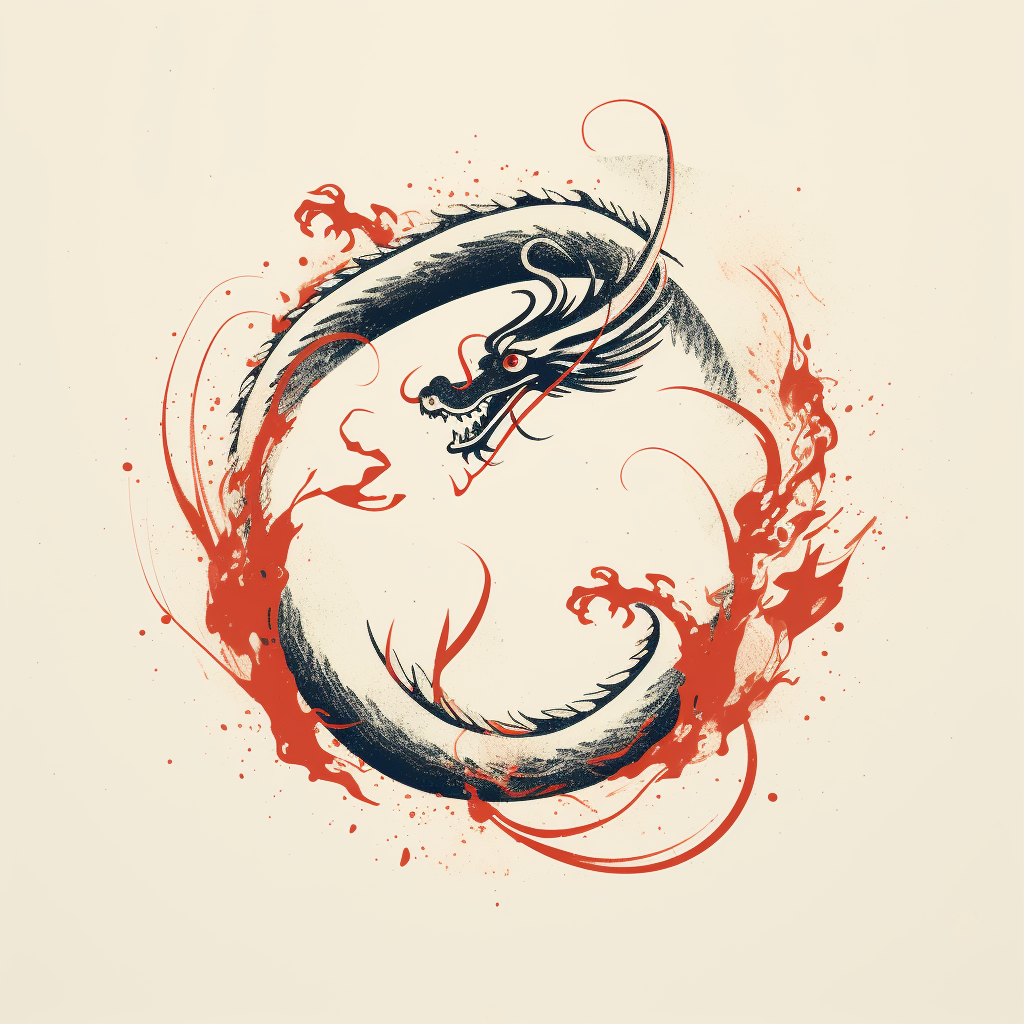 Minimal Chinese Dragon Art