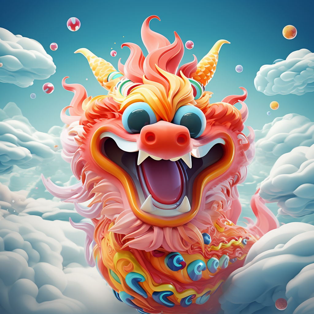 Cute Chinese Dragon Smiling