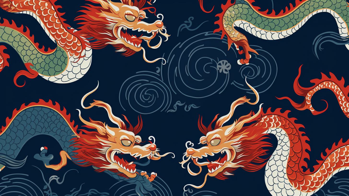 Chinese Dragon Textile Pattern