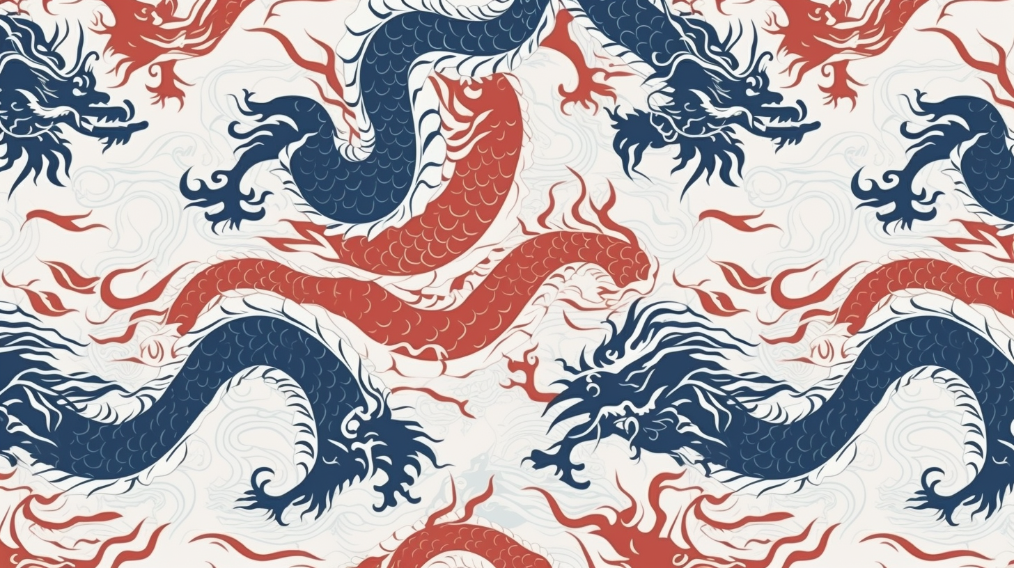 Chinese Dragon Textile Pattern