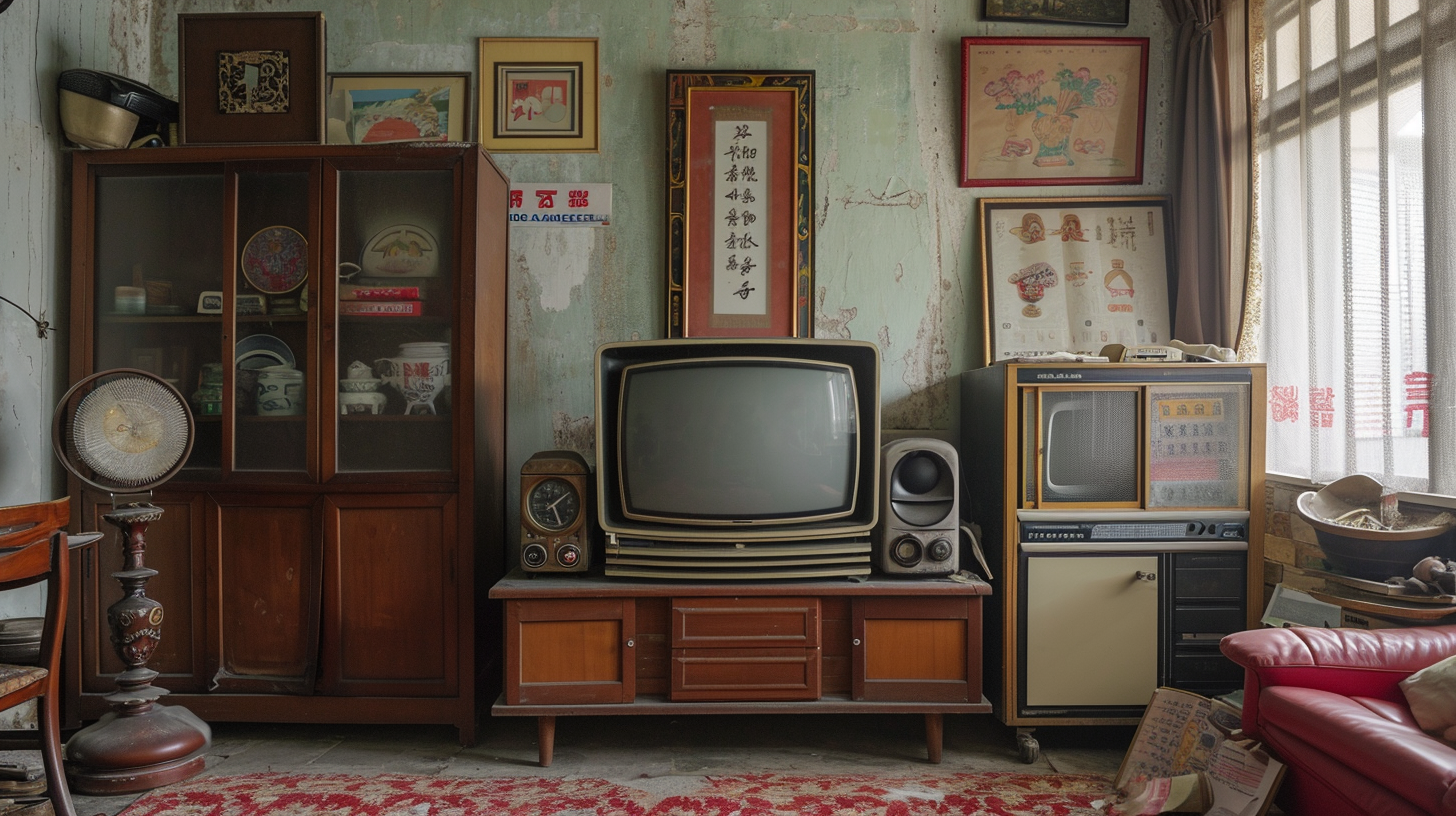 Chinese family living room in 70s and 80s