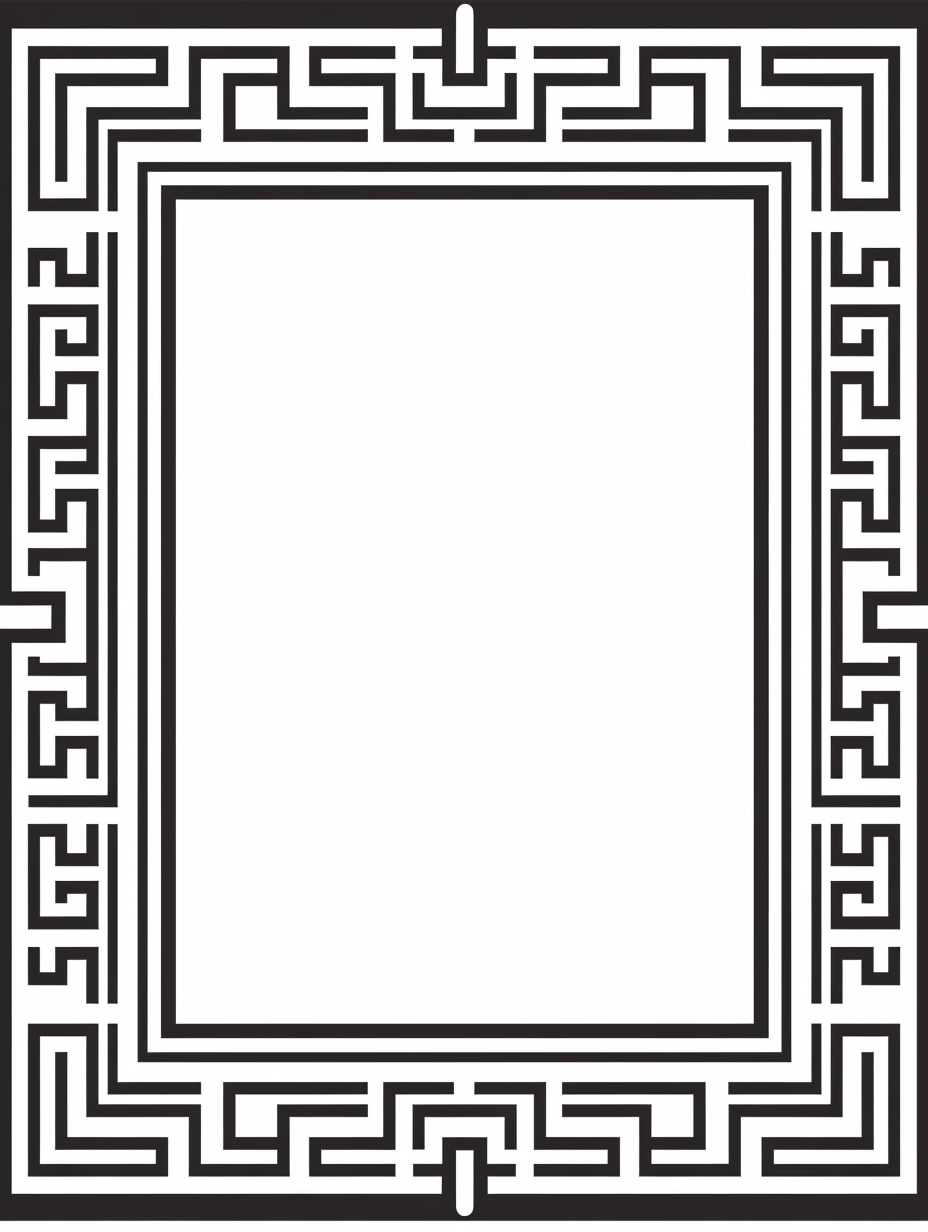 Black and white Chinese frame vector art