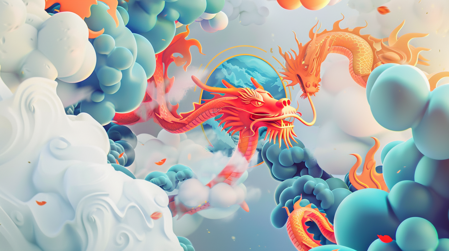 Chinese Dragon Tea Illustration Exquisite