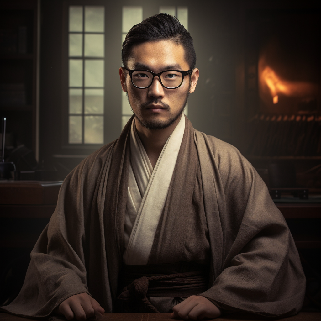 Chinese Jedi in Office wearing Glasses