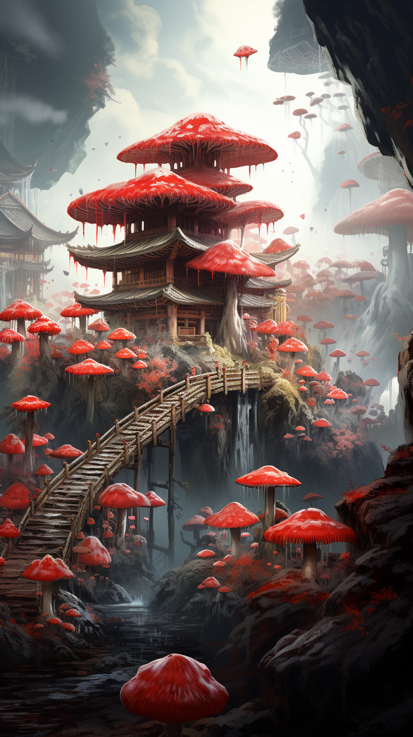 Chinese Mushroom Farm Artwork