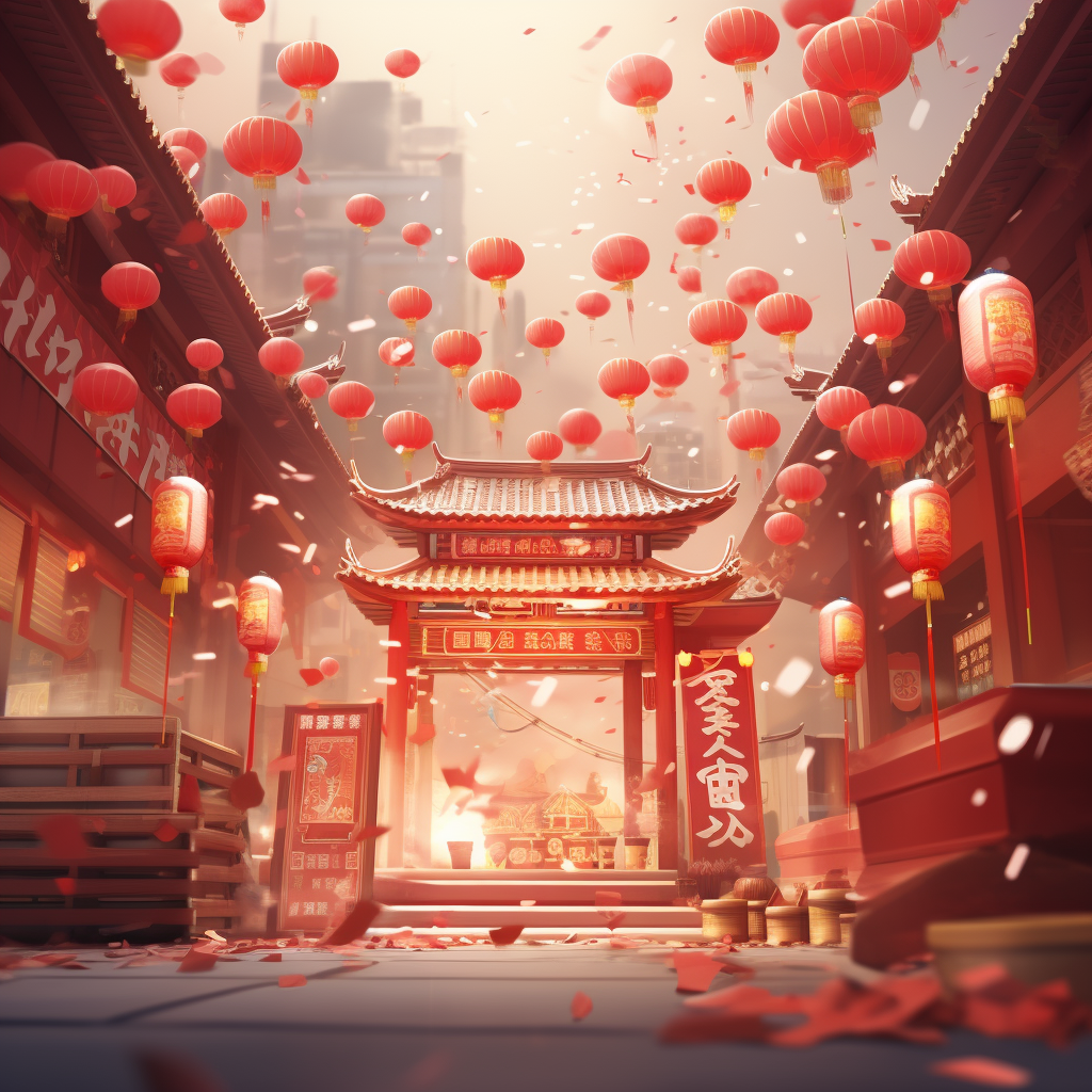 Chinese New Year Firecracker Cartoon Background