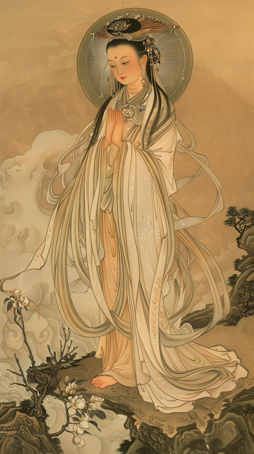 Guanyin Holding Willow Branch Painting