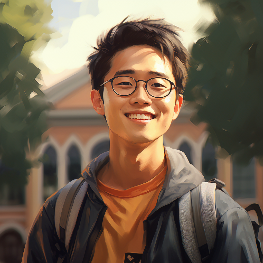 Smiling Chinese Young Man on Campus