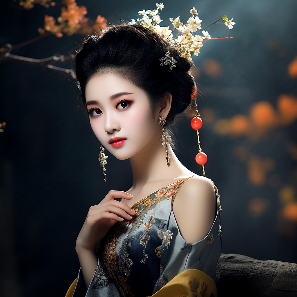 Beautiful Chinese woman with natural makeup