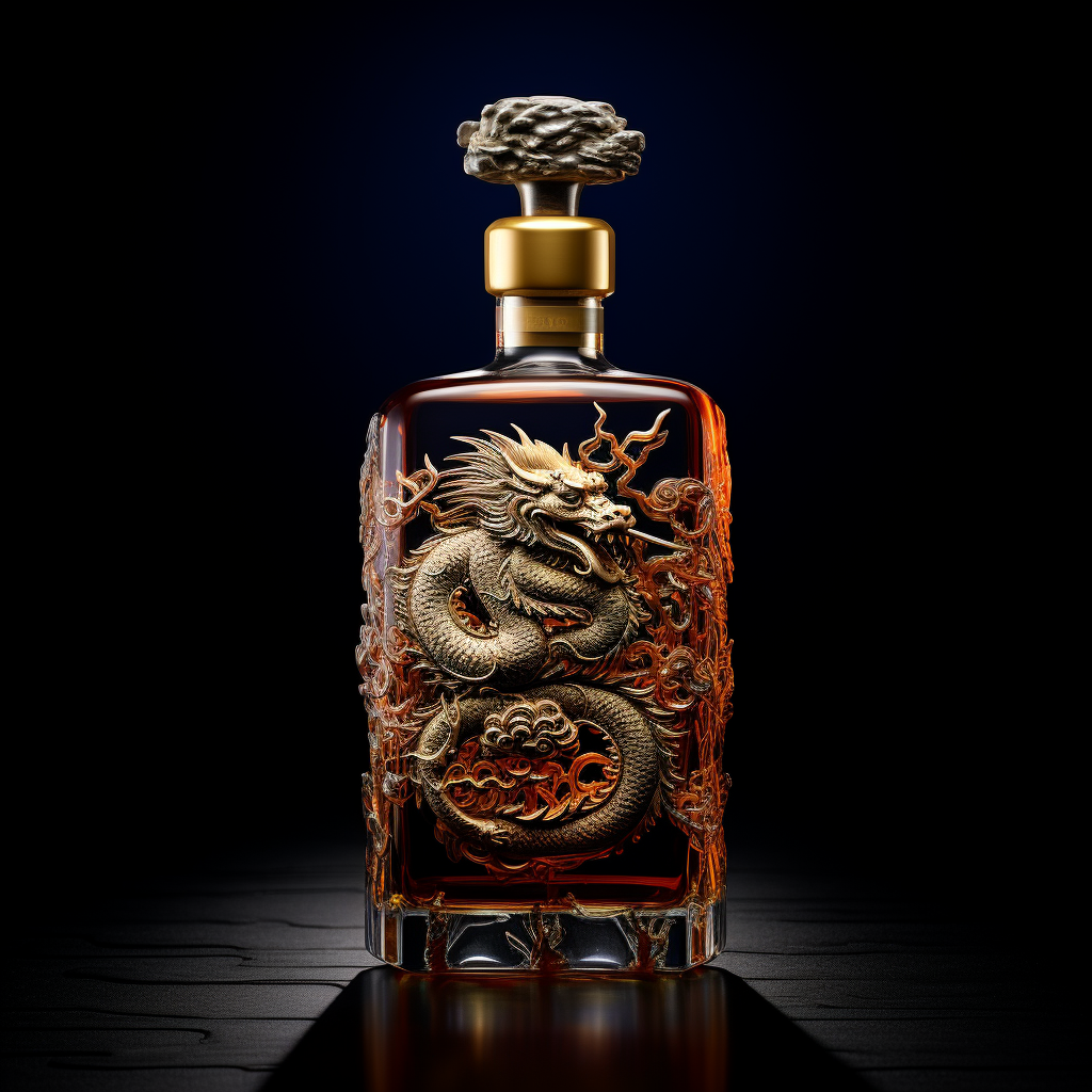 Chinese Dragon Logo with Wine Jar