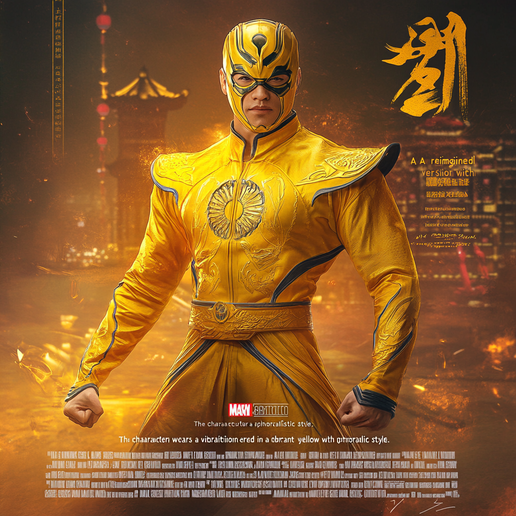 Chinese superhero in vibrant yellow costume