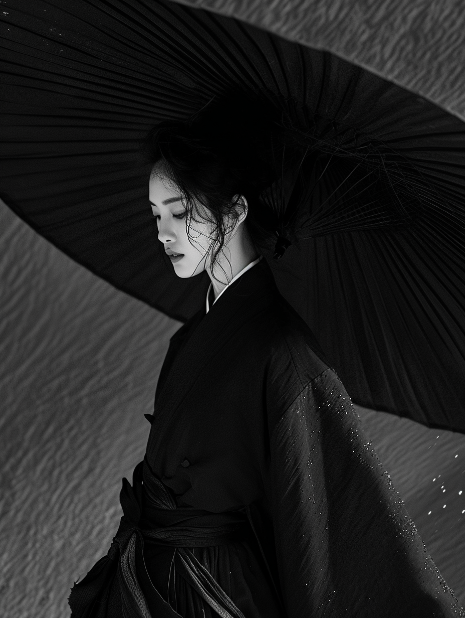 Chinese Zen Fashion in Natural Black and White