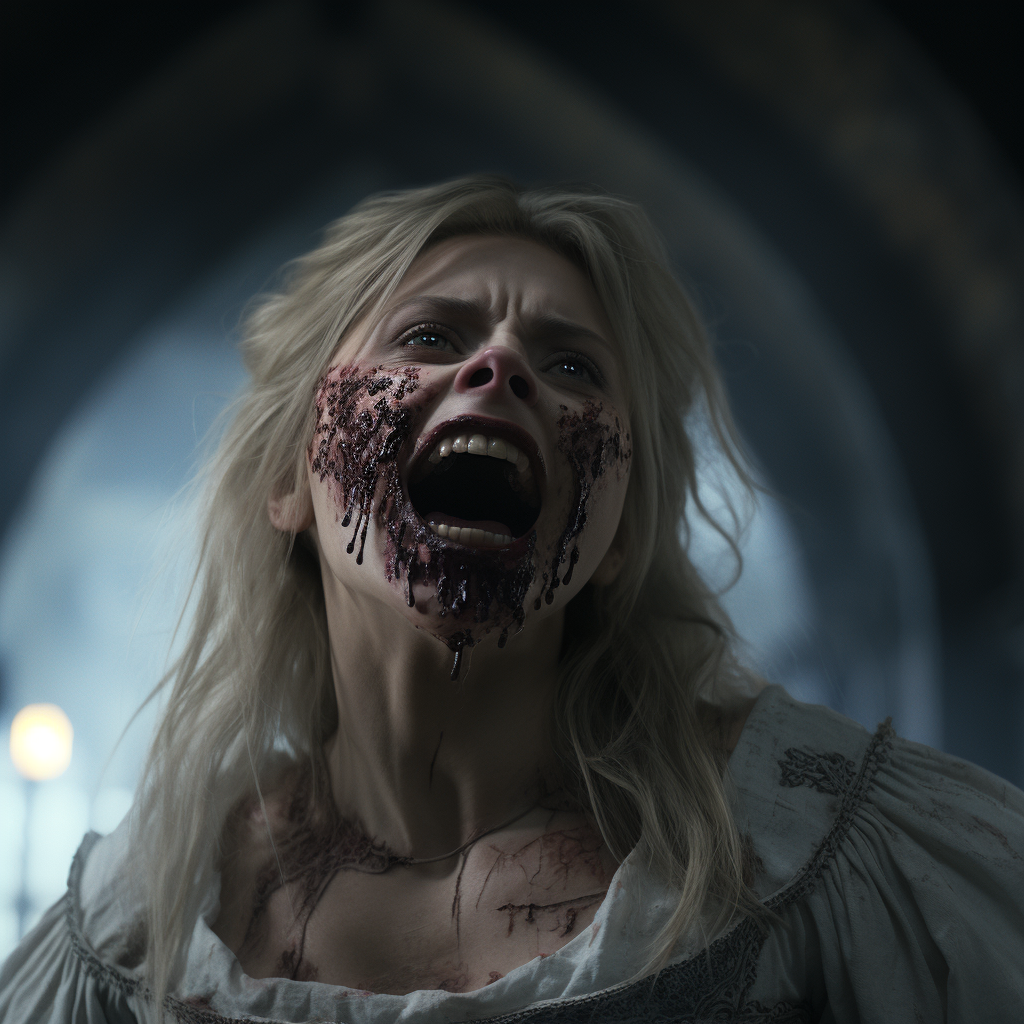 Chloe Grace Moretz as a vampire with detailed fangs