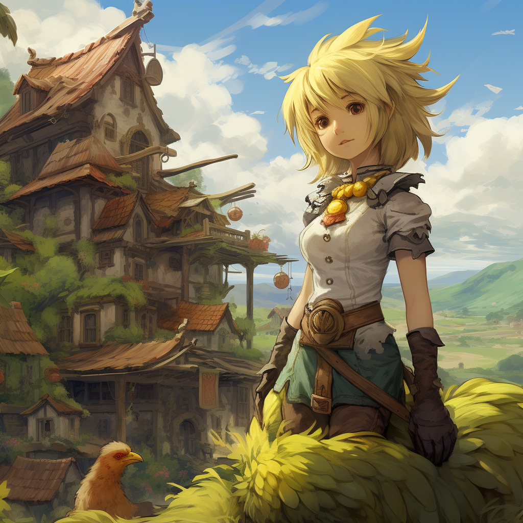 Chocobo Trainer and Chocobo in Final Fantasy