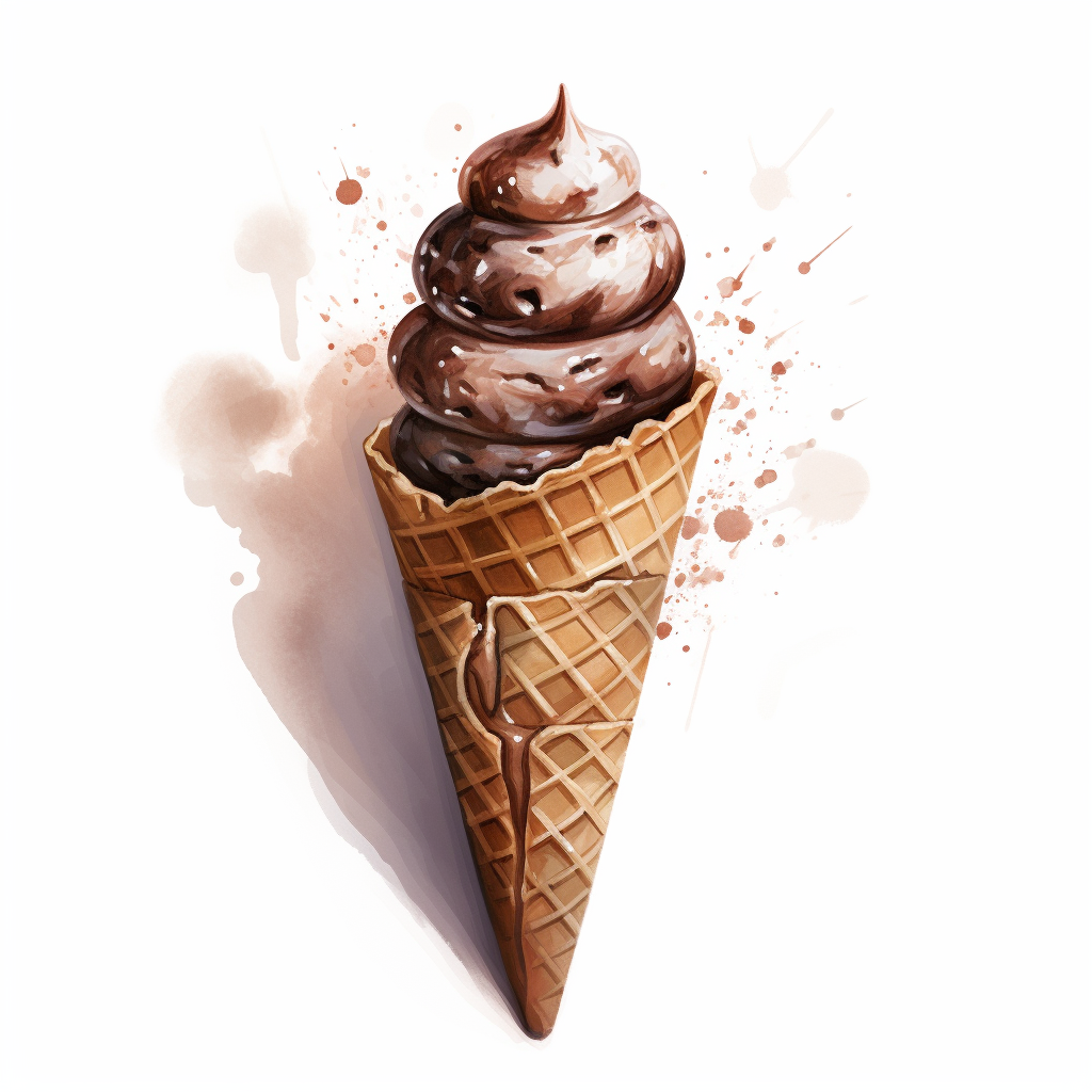 Chocolate-filled ice cream cone