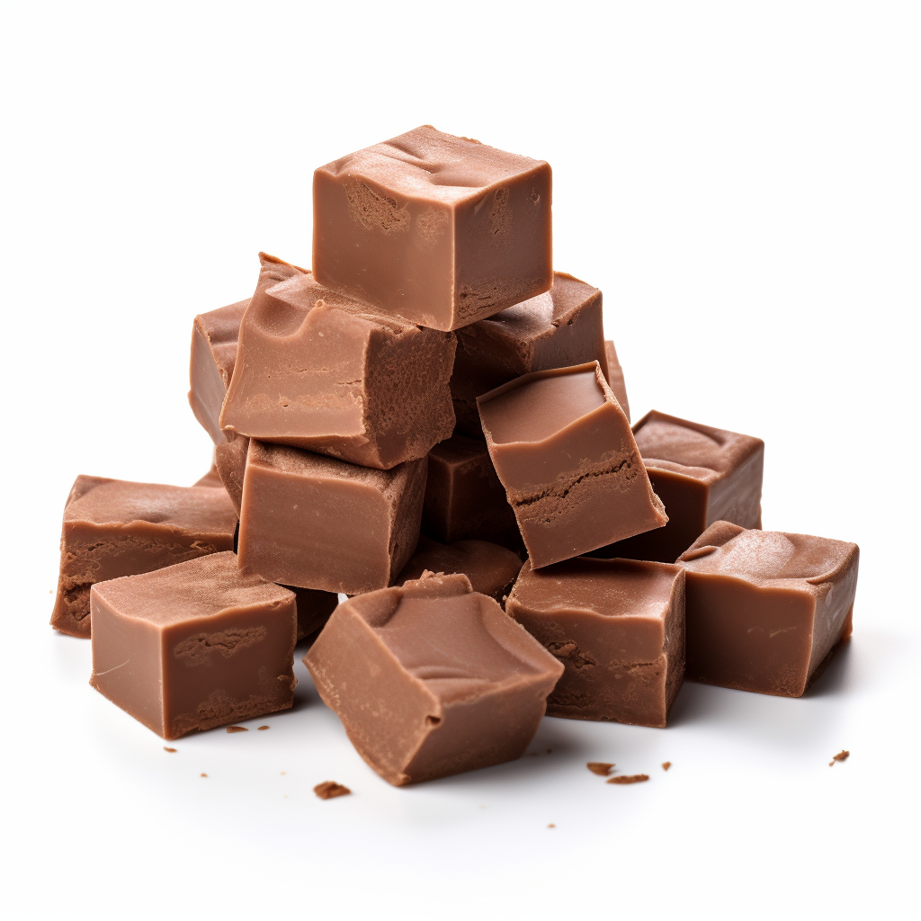 Chocolate Fudge on White Background