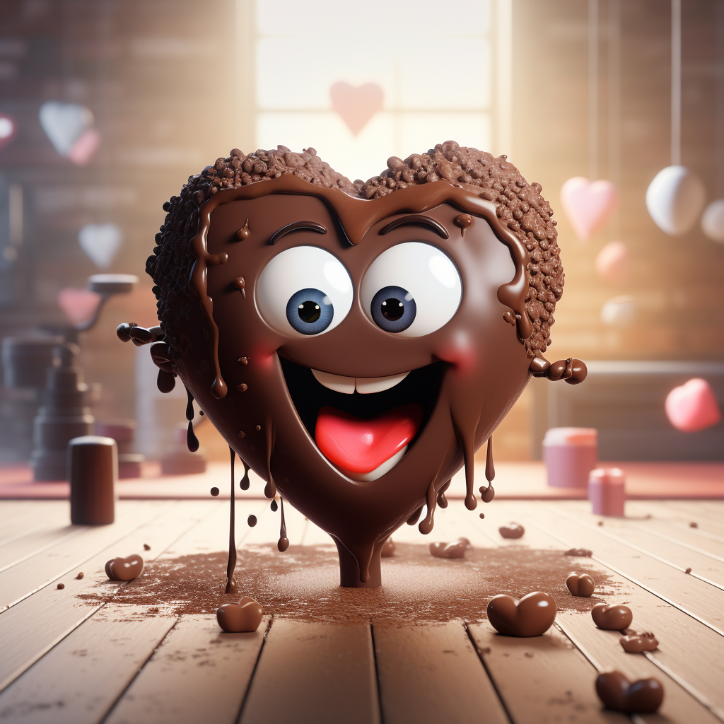 Adorable chocolate heart character