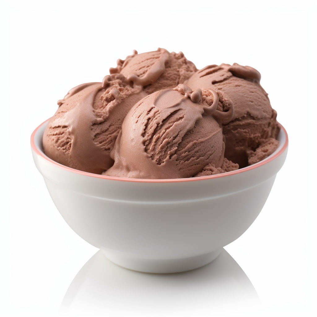 Chocolate ice cream in a bowl