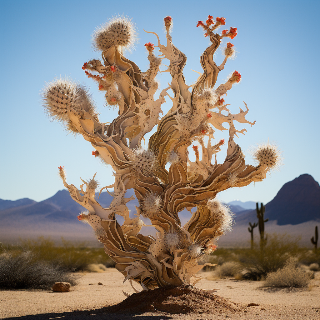 Majestic cholla cactus standing tall