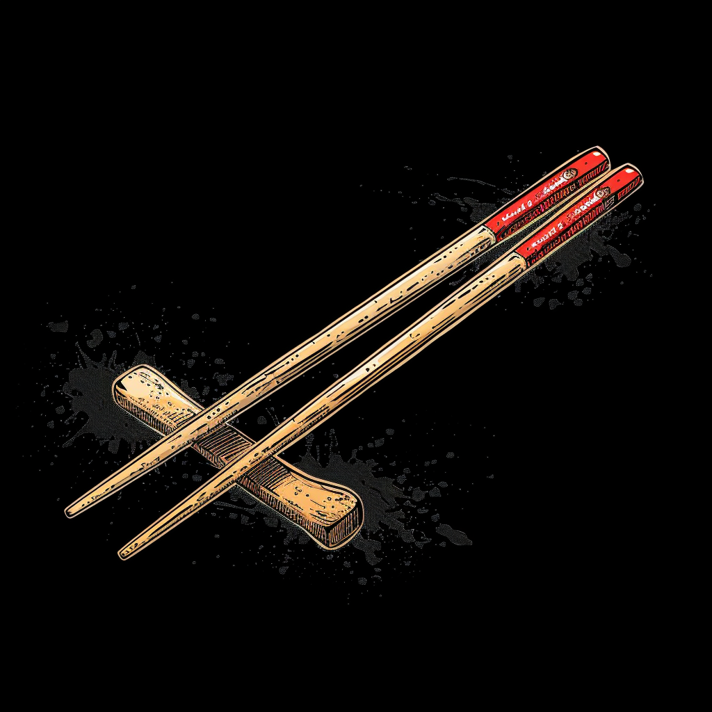 Cartoon illustration of chopsticks on rest