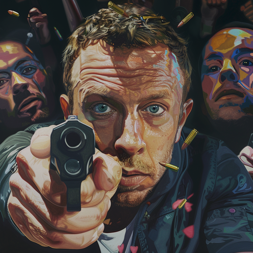 Chris Martin Coldplay gunpoint scene