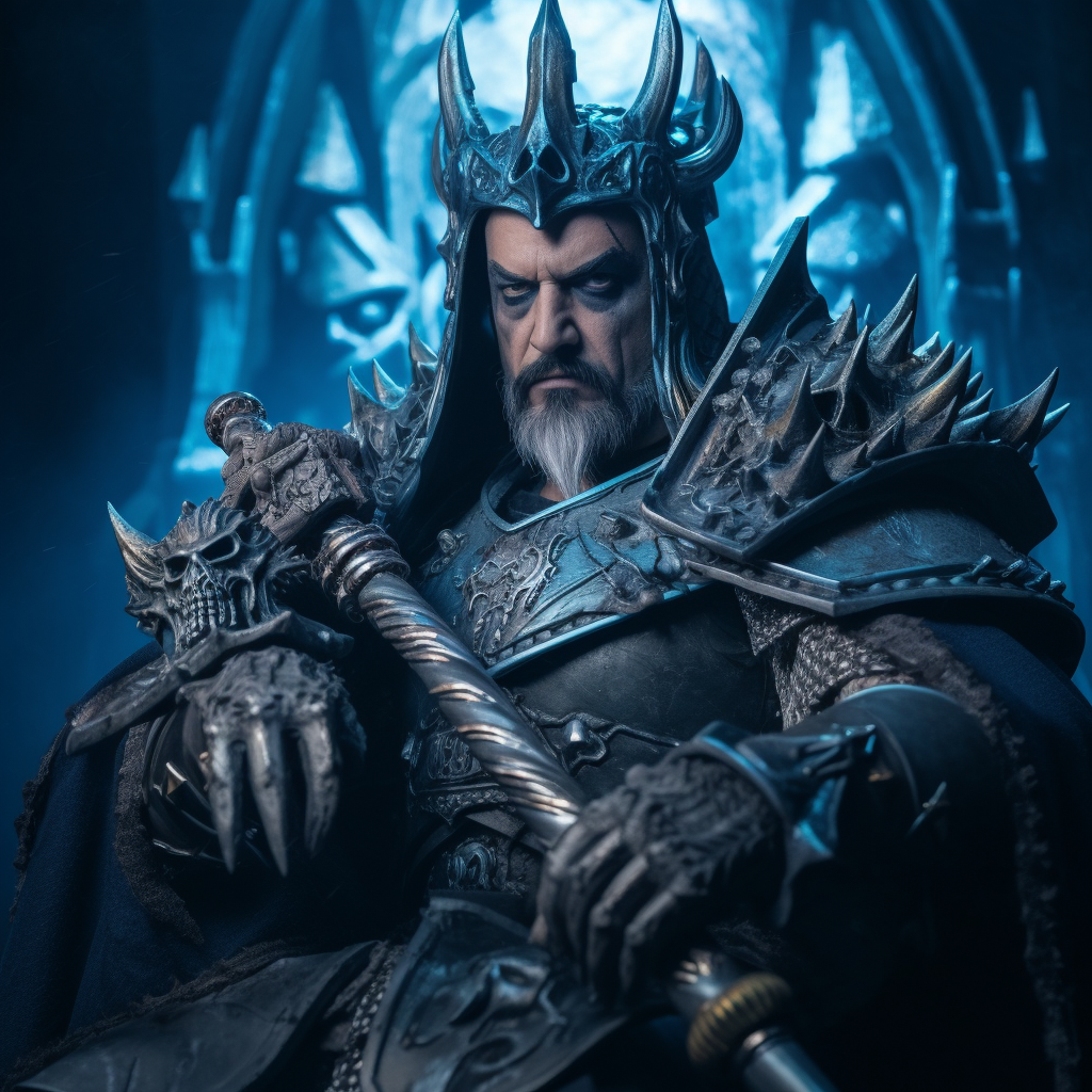 Chris Metzen in Lich King cosplay