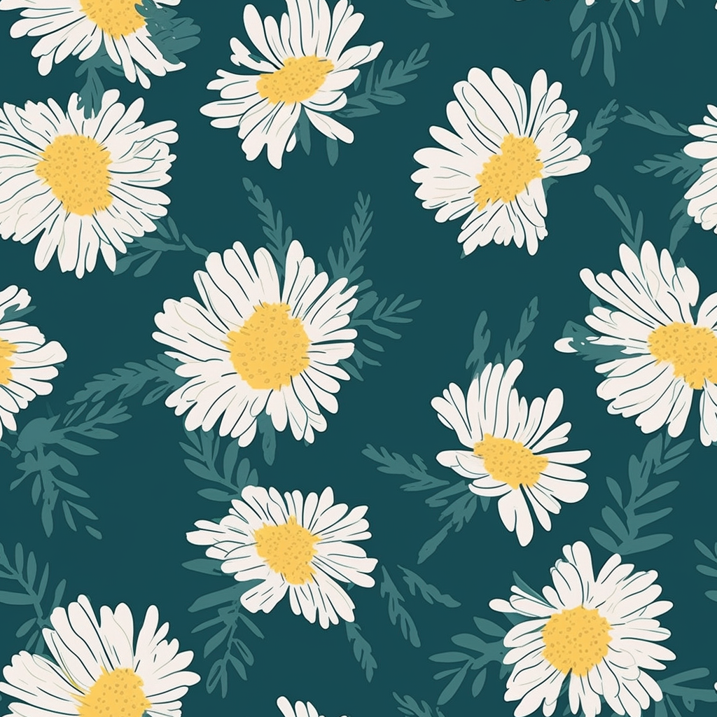 Handdrawn chrisanthemum flower on teal backdrop