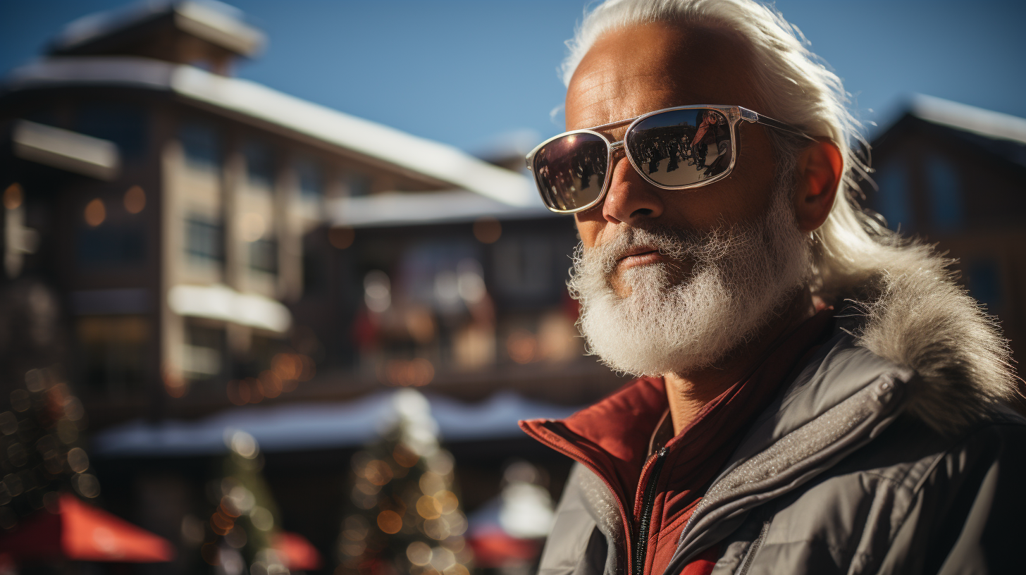 Eccentric characters in Christmas attire at Asheville Resort