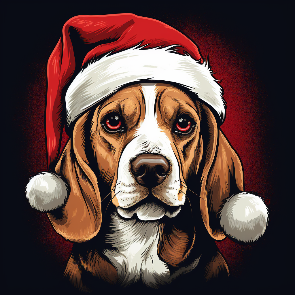 Christmas Beagle in Graphic Novel Art