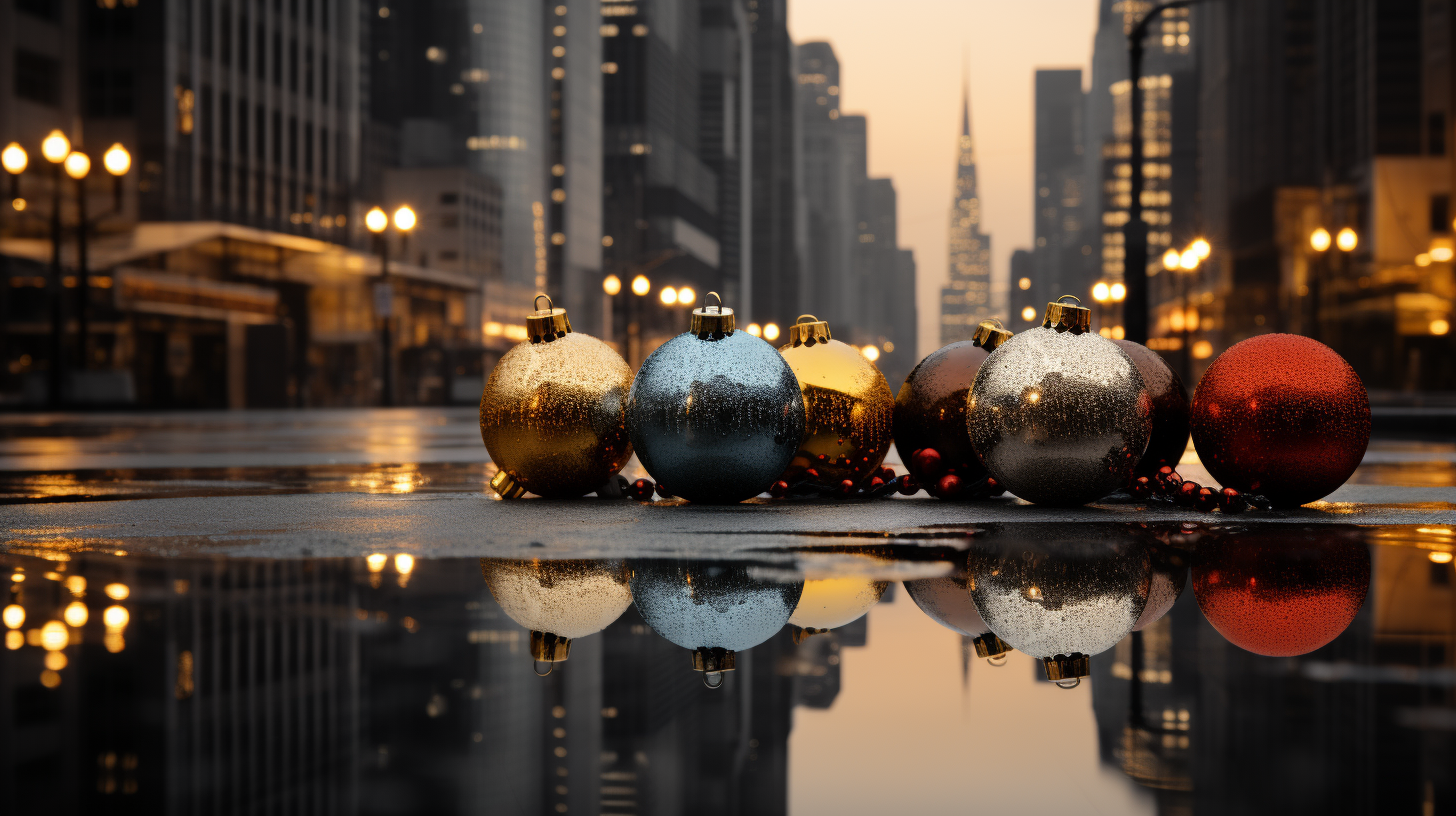 Stylish Christmas City Art