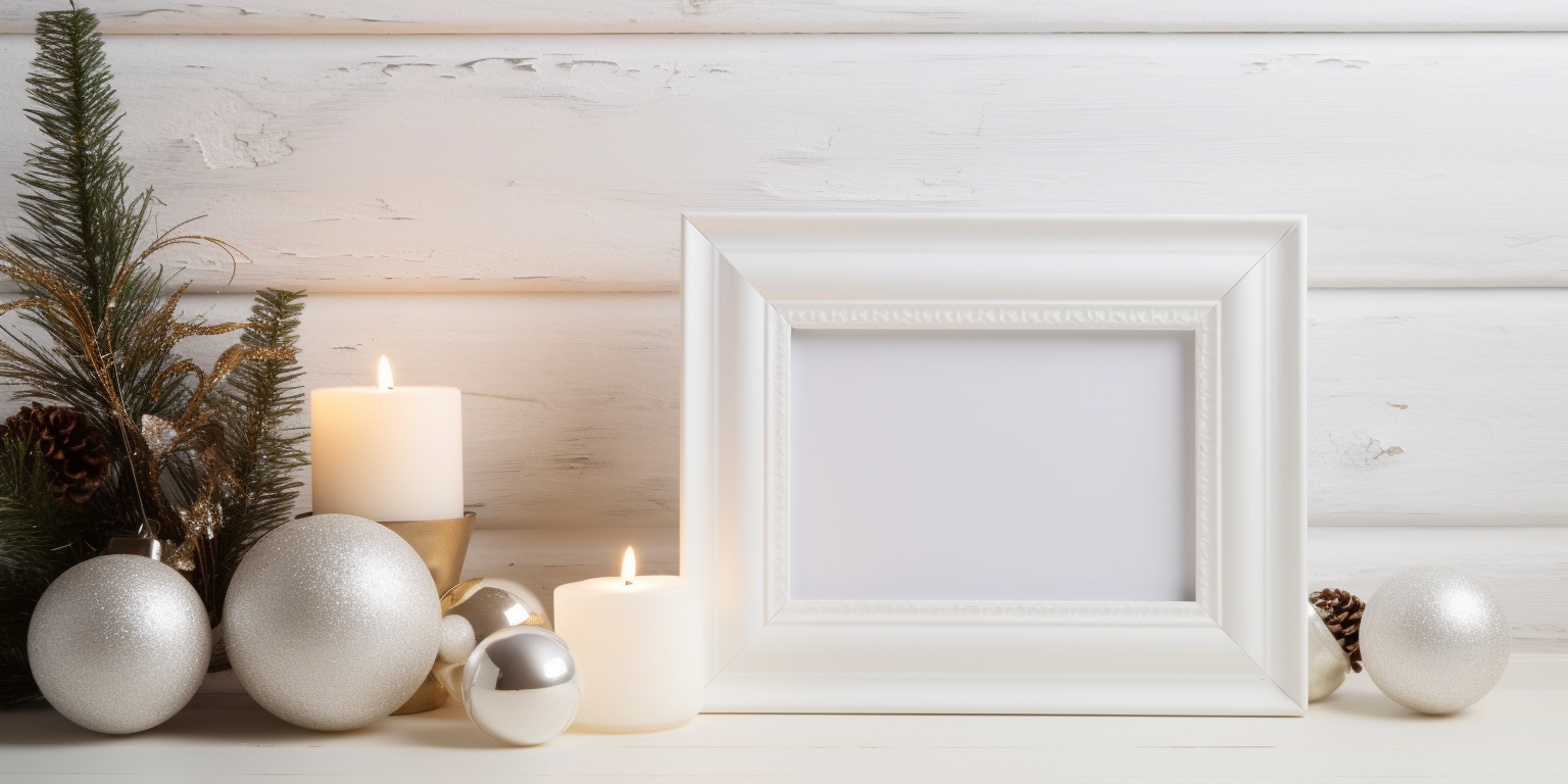 White-framed Interior Christmas Decoration