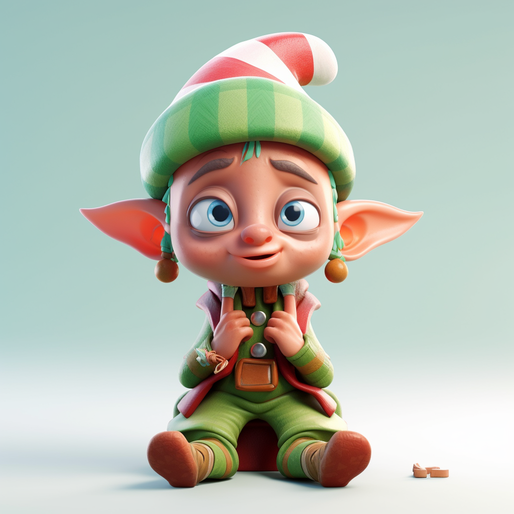 Christmas elf doing a namaste pose