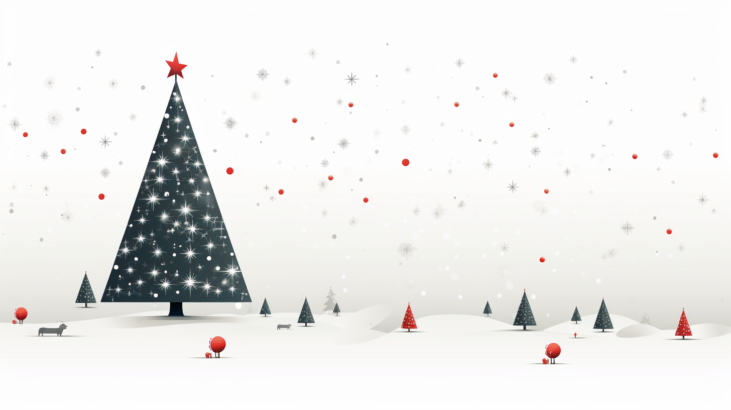 Minimalistic white Christmas greeting card